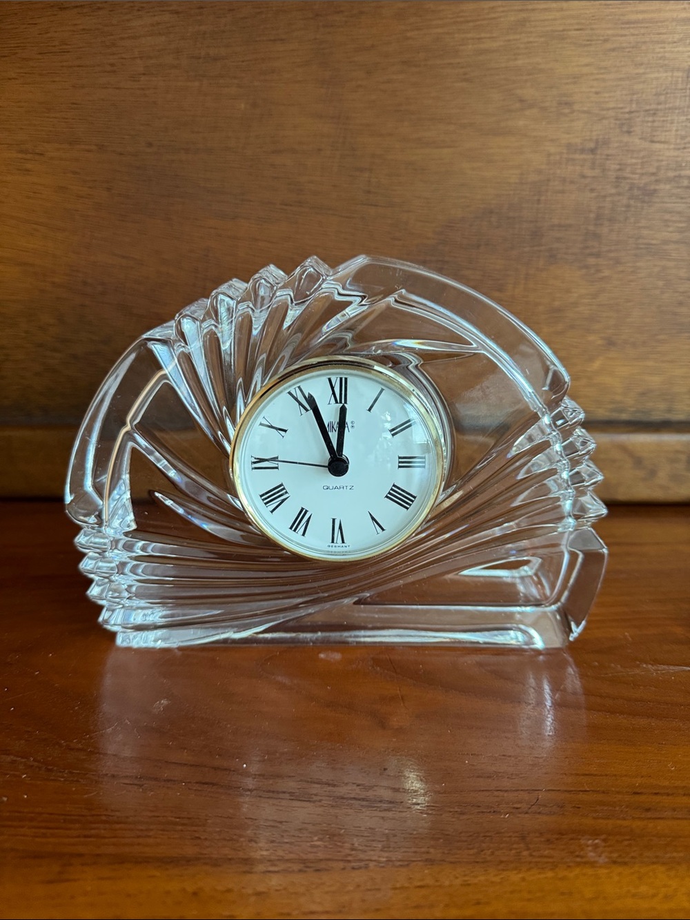 Mikasa Crystal Quartz Desk Clock Germany